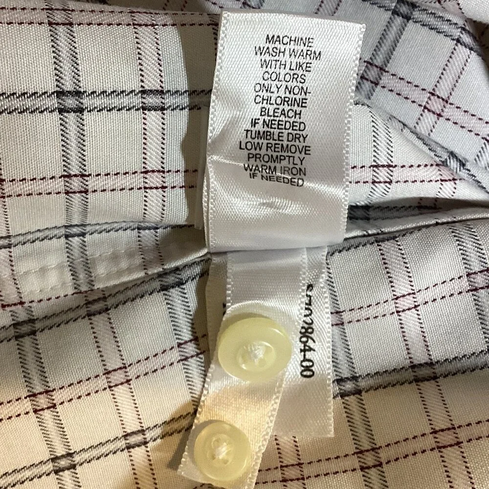 Banana Republic Non-Iron Classic Fit Plaid Cotton Dress Shirt XL 17/17-1/2 #282P
